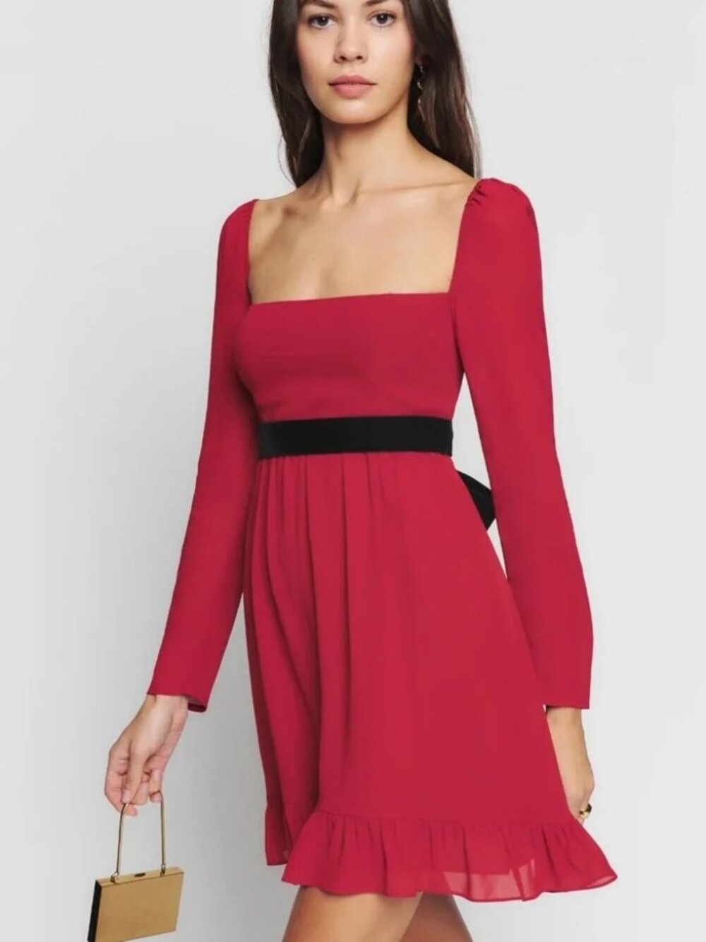 NWT Reformation Silves Babydoll Dress in Poinsettia